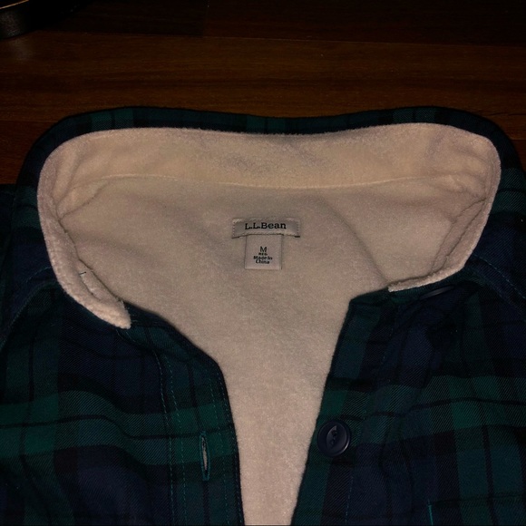 LL. Bean Flannel Shirt Jacket - Fleece Lined - Picture 3 of 4